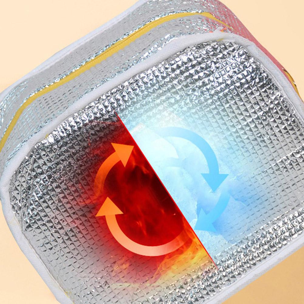 Portable Large Capacity Insulated Lunch Box Solid Color Thickened Thermal Insulation Bag Anti-Dirty School Work Lunch Bag