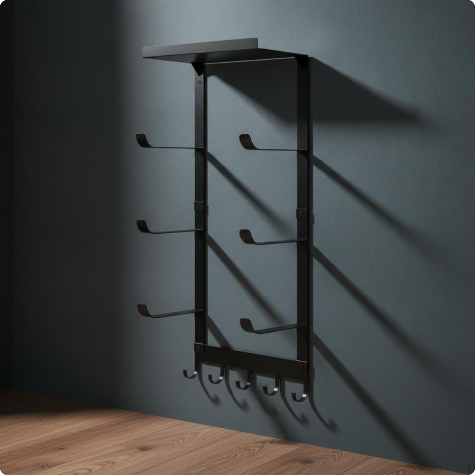 Exercise Mat Storage Rack with Hooks