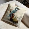 Kingfisher Watercolor Painting Cushion Cover Soft Decorative Pillow Case Suitable for Bedroom Sofa Car Travel Use