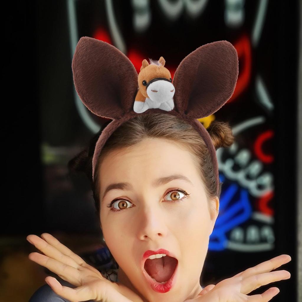 Lurrose Horse Headband, 2026 Zodiac Year of the Horse, Plush Animal Ears, Cosplay Costume for Adults and Children, Perfect for New Year's Cards,