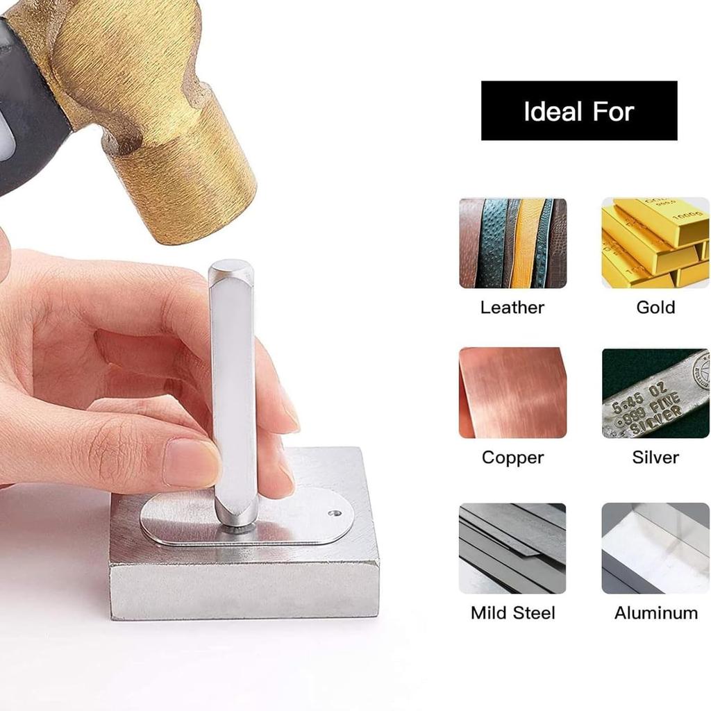 9 Pieces Metal Stamping Tool Set 1/8" (3mm), Steel Sun and Star Set Leather Stamp for Jewelry Making Craft Stamp Punch