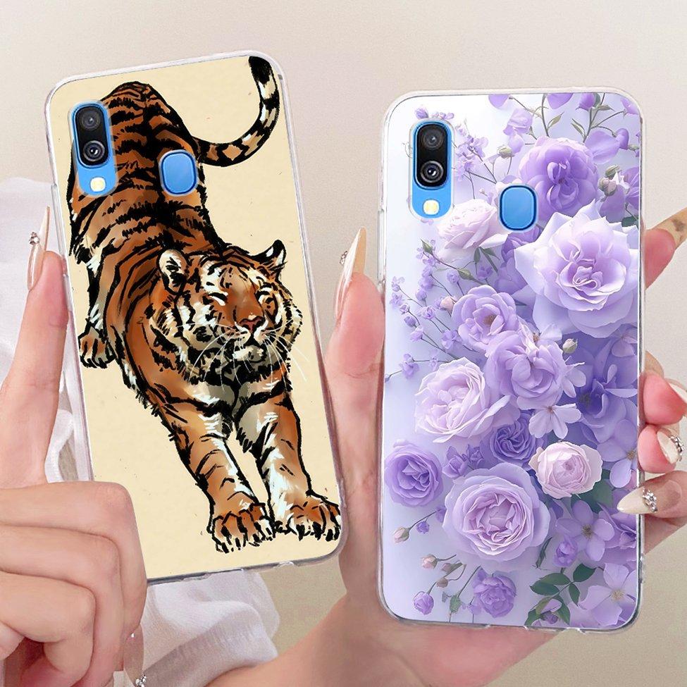 For Samsung A40 Case Transparent Cute Cat Fashion Butterfly Funny Painted Phone Casing For Samsung Galaxy A40 SM-A405F Cover