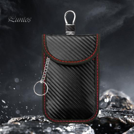 Faraday Key Holder Portable Bag Car Storage Organizer Wear Resistant Anti-Theft Signal Blocking RFID Fob Protector Pouch