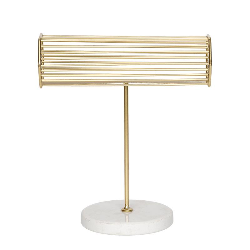 

Железное искусство Золотая подставка для браслетов Мраморное основание Подставка для хранения ювелирных изделий Подставка для серег браслетов часов Ювелирная подставка 18.5x10x21cm золотой