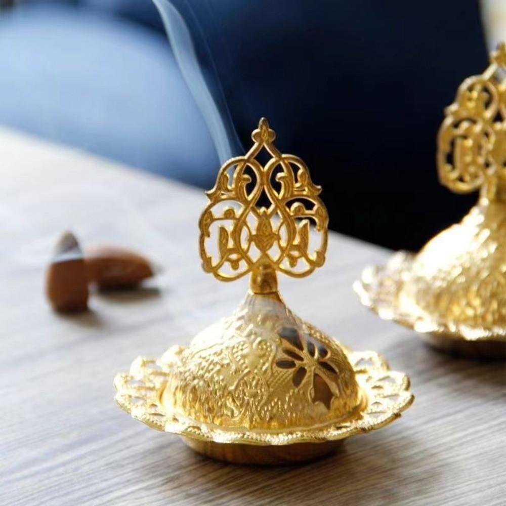Zinc Zinc Alloy Metal Incense Burner Gold Aromatherapy Burner Decorative Incense Stick Burner  Hotel Decor
