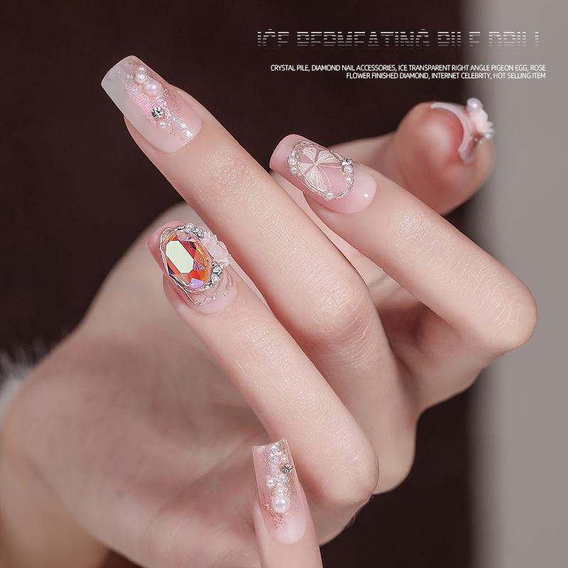Transparente Strass Stapelbare Nail Art Dekorationen – Kristall Eis Bonbon Design