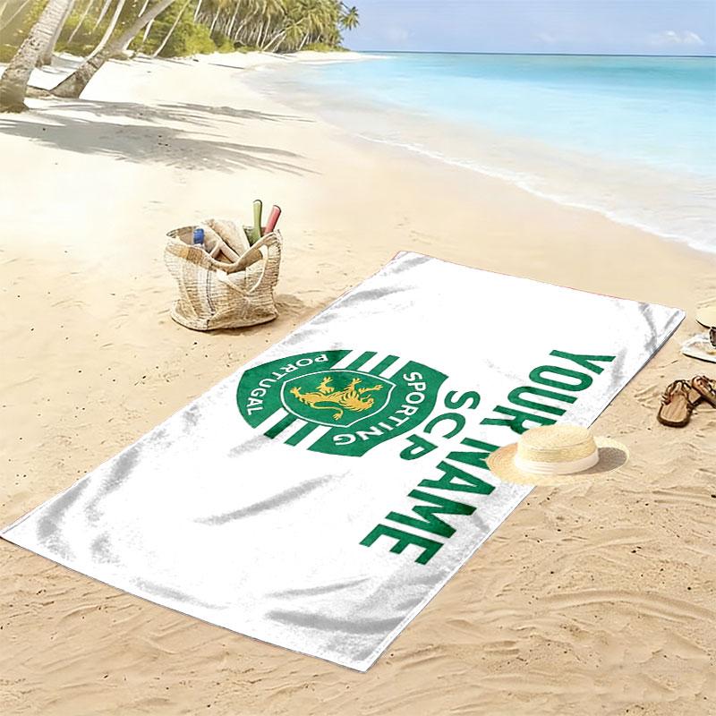 Custom Name,Sporting CP Print Beach Towel, Large Soft Quick Dry Towel for Beach Camping Swimming