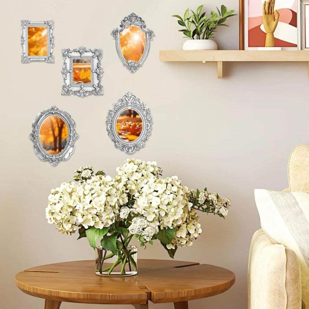 5Pcs Resin DIY Shadow Box Frame Gold DIY Mini Photo Frames Wedding Photo Display Frames Photography Background Decoration