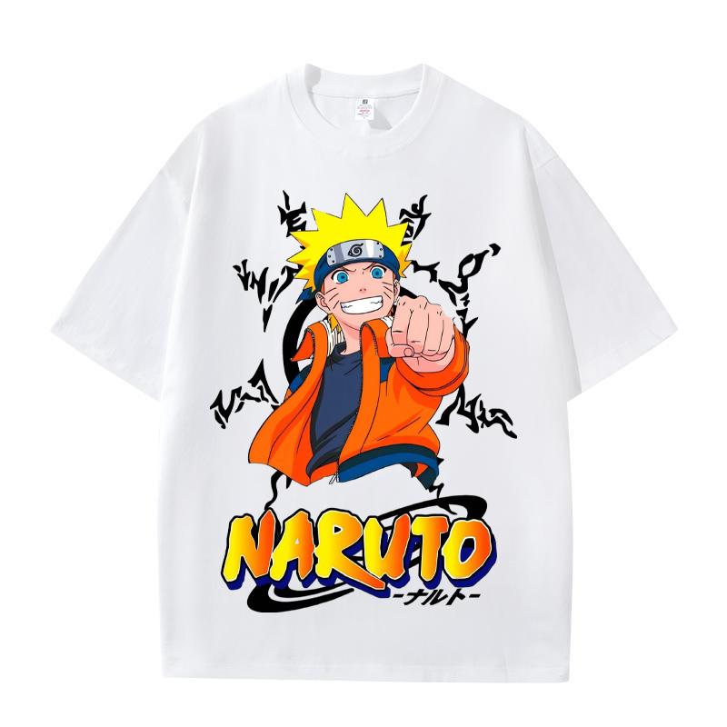 Naruto Anime Peripheral Short Sleeved Tshirt Trendy Teenage Loose Clothing Summer New Style Naruto Printed Cotton Short Sleeve