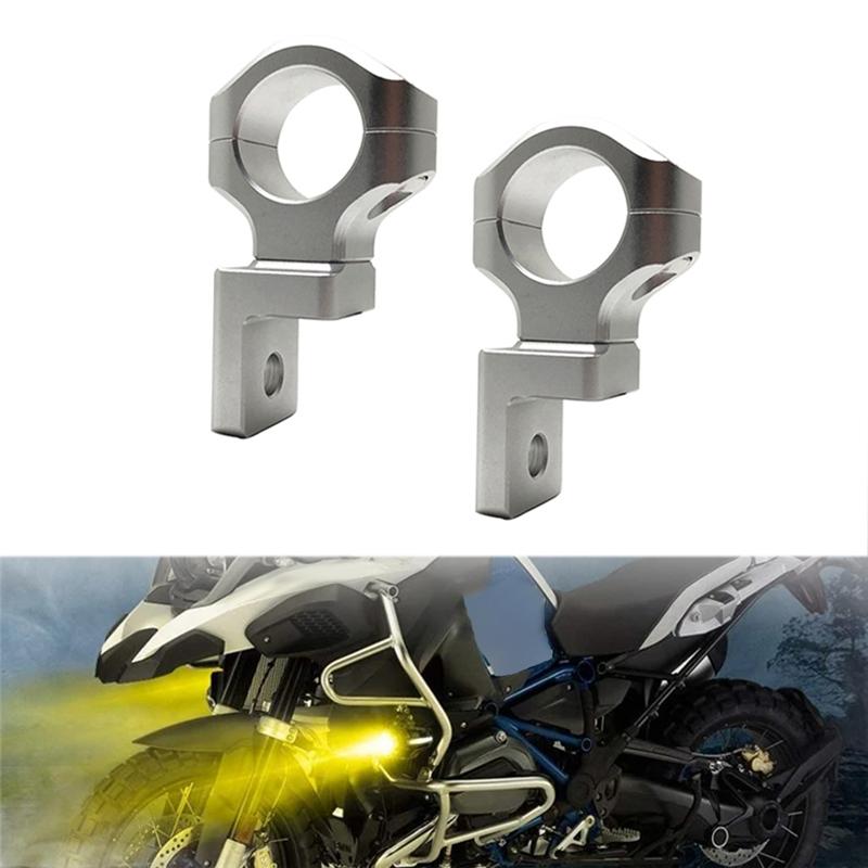 A28G-2Pcs Motorcycle LED Auxiliary Fog Light Bracket Bumper Spotlight Bracket Forbmw R1250GS R1200GS ADV