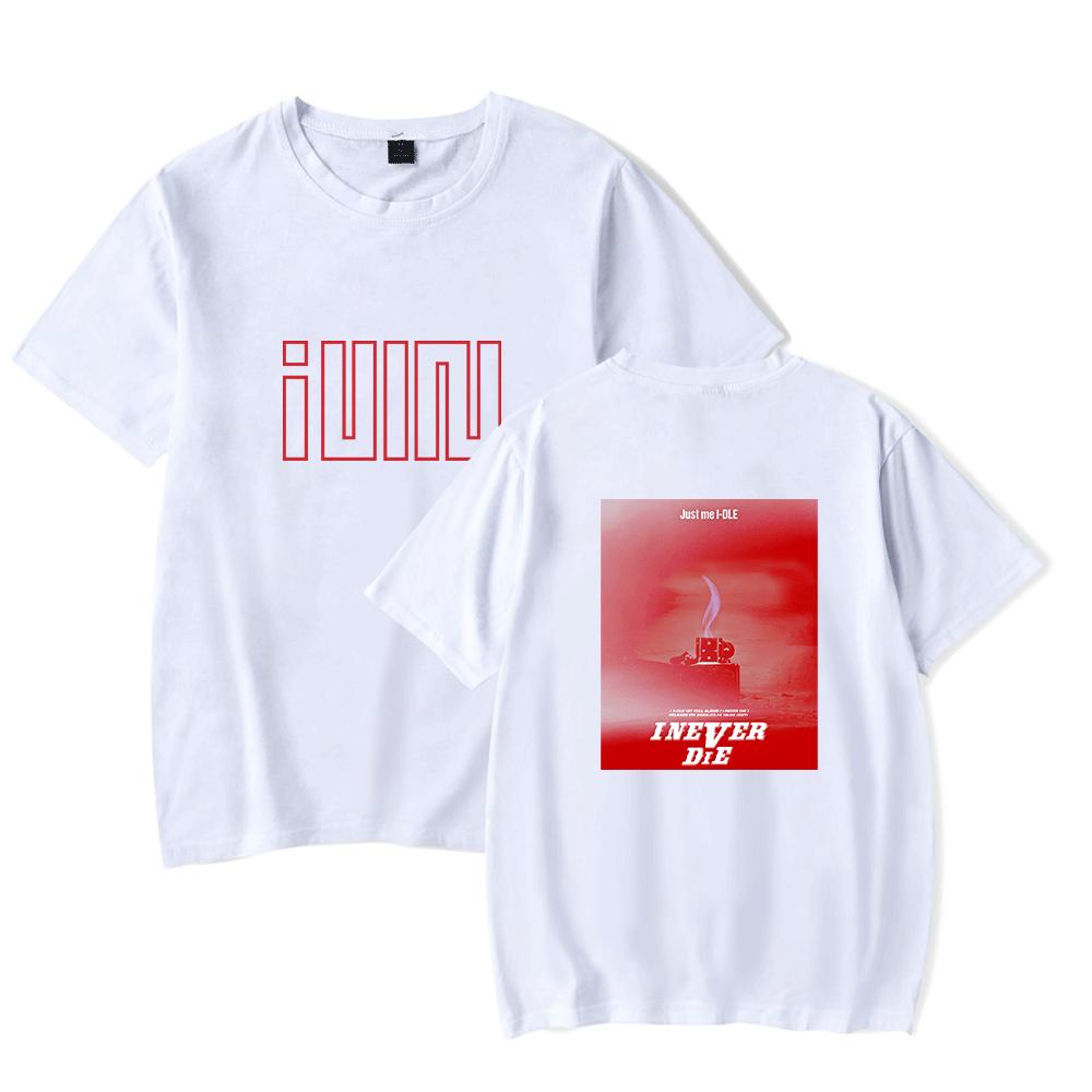 2023 Kpop Gidle New Album I Never Die Tshirt Cotton Tee Tops Short Sleeve For Unisex And Women Casual Streetwear