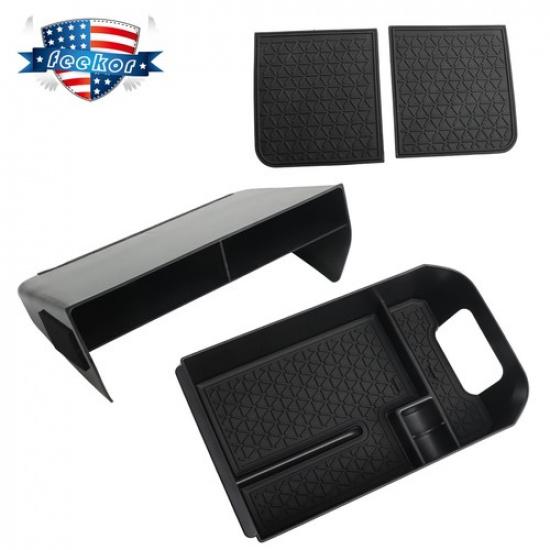 Center Console Holder+Armrest Box Storage Organizer Black for Toyota RAV4 19-24