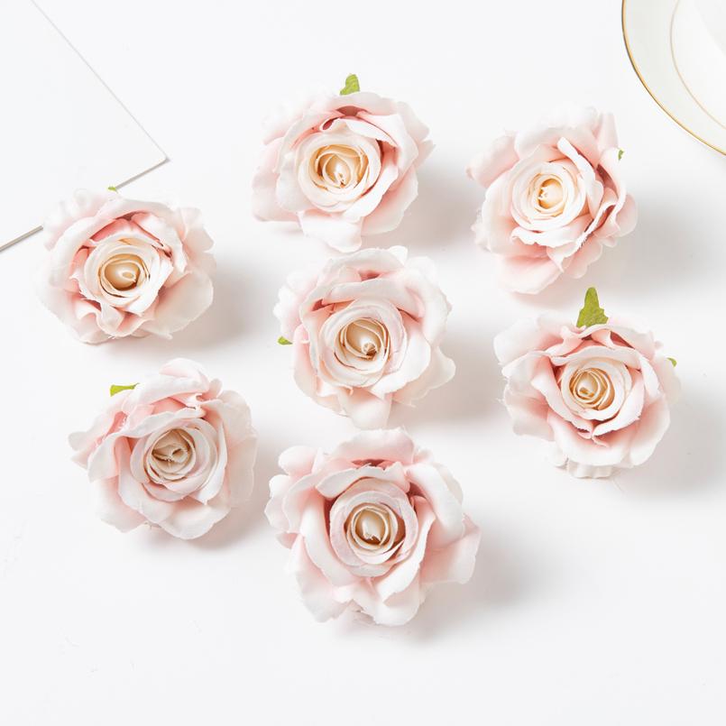 100Pcs Silk Rose Artificial Flower Hot sale Christmas Wedding Bridal Bouquet Home Outdoor Garden Diy gift box Scrapbook Material