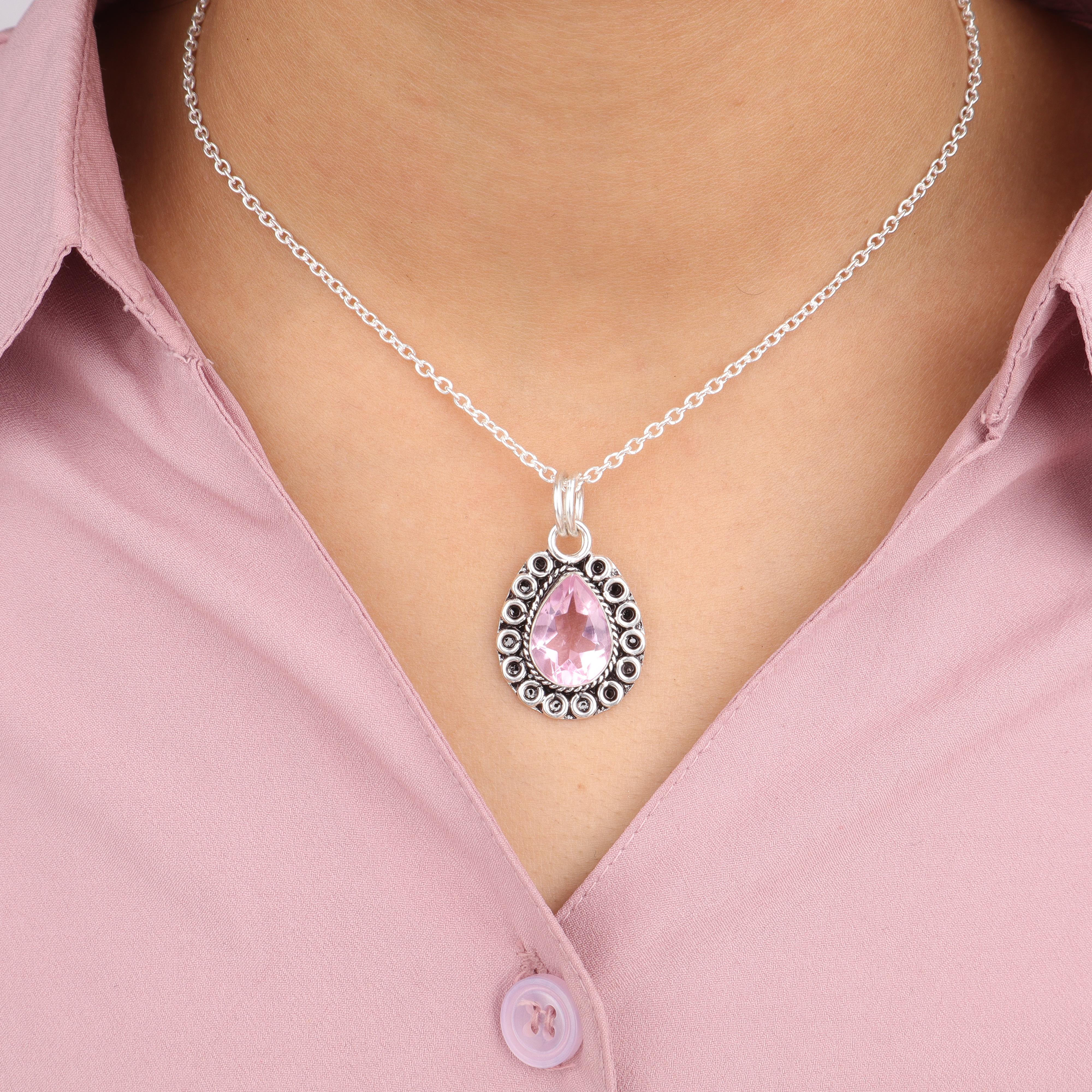 

Morganite Gemstone 925 Sterling Silver Jewelry Pendant 1.02 For Anniversary Gift PP-26-11