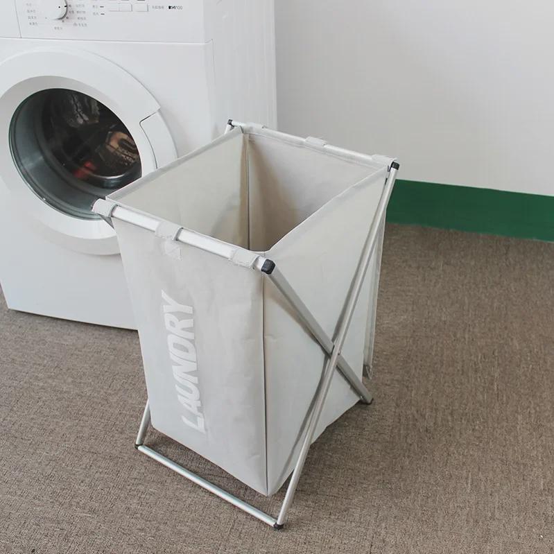 Foldable Aluminum Frame Clothes Basket - Convenient Home Fabric Storage