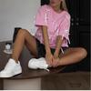 Summer New Design Three-dimensional Bow Decoration Versatile Mid-length T-shirt for Women