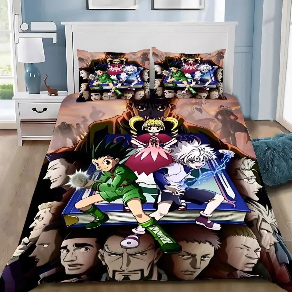 3D spausdinimas Anime Hunter X Hunter 2_3 vnt. patalynės komplektas Viengulis Twin Pilnas Karalienės Karaliaus Dydis Patalynės Komplektas Suaugusiųjų Vaikų Miegamojo Antklodės Užvalkalų Komplektai