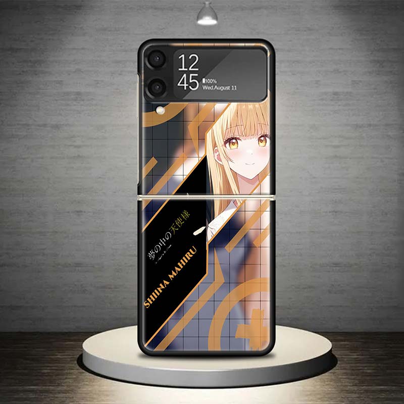Cute Anime Waifu Art Design Phone Case For Samsung Galaxy Z Flip 7 6 5 4 3 5G Shockproof Cover Z Flip7 Flip6 ZFlip5 Flip3 Flip4