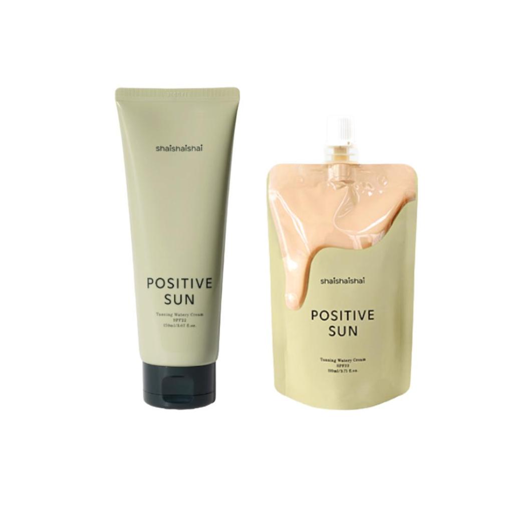 shaishaishai Positive Sun Tanning Watery Cream SPF22 Tube Type: 150ml, Pouch Type: 110ml (7 Options)