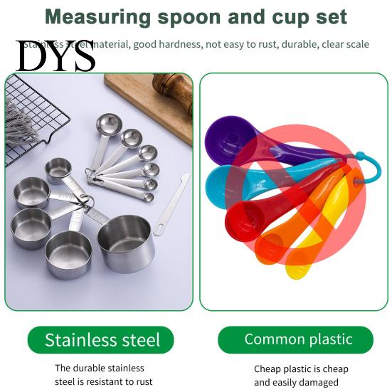 Rust-free Measuring Utensils 12Pcs Cups Spoons Set 5 Stainless Steel Nesting Kitchen Organization Essentials 6 1 Stick Baking Cooking Gadgets