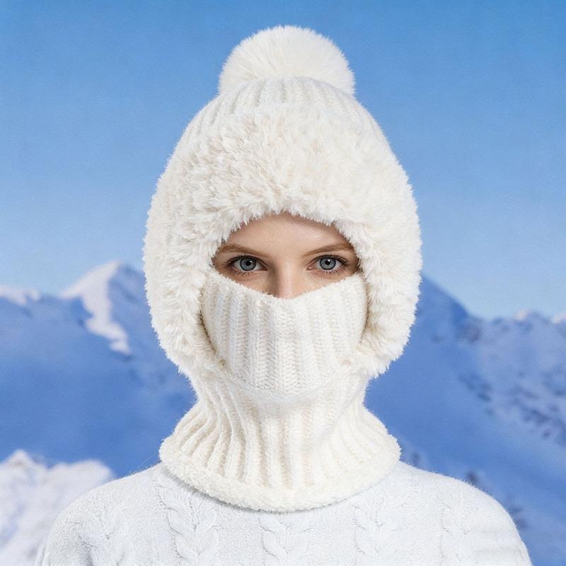 Women's Hat Autumn and Winter One-Piece Warm Hat Outdoor Riding Skiing Hat
