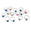 10Pcs Simple and fashionable colored alloy ring for ladies zirconium crystal ring