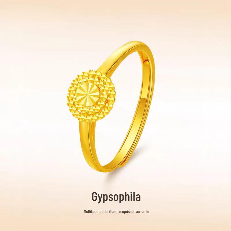 Women s Adjustable Star-Patterned Gold Ring - Elegant Light Luxury Jewelry Gift for Birthdays