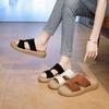 2025 summer new soft leather thick-soled non-slip comfortable cool slippers women wear retro versatile soft-soled beach shoes