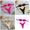 Womens Sexy Halter Neck Bikinis Set Sexy Straps Swimsuits High Cut Thong Knotting Swimwear Low Waist Lacing Bikinis Suit