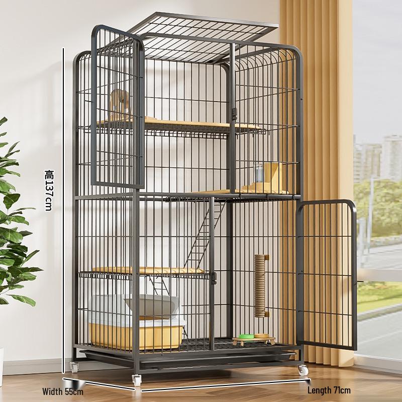 Luxury Three-Story Cat Villa with Spacious Climbing Frame and Bed