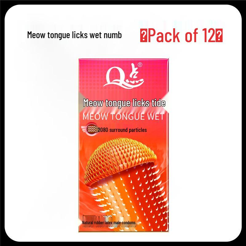 Q-Point Ultra-Thin Ribbed Large Particle Long-Lasting Safety Condoms, Adult Intimate Products.