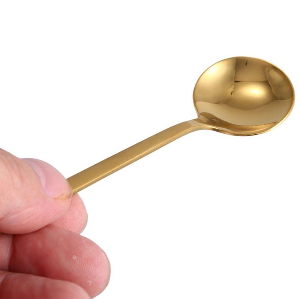 Gold Small Ice Cream Sugar Soup Tableware Dessert Spoon Stirring Spoon Coffee Spoon Teaspoon