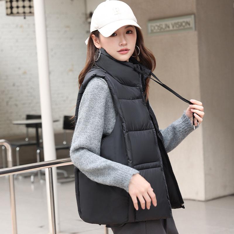 Women S Korean Style Down Cotton Padded Vest Short Warm Casual Outerwear