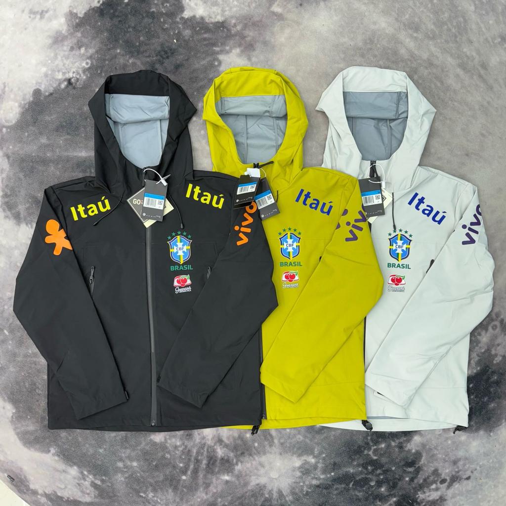 Brasilien lädt Neymar mit den gleichen Fußball-Halbzug-Trainingsanzügen für Herren und Damen, Trenchcoats mit Fleece und dünnen Kapuzenjacken auf