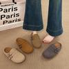 Four Seasons Versatile Retro Women's Outer Wear Inner Height Increase Baotou Half Drag One Pedal Casual Maternity Cool Slippers