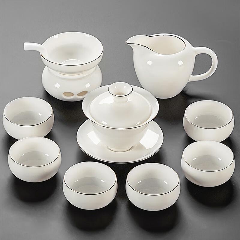 Lino Mutton-Fat Jade Porcelain Gilded Tea Set