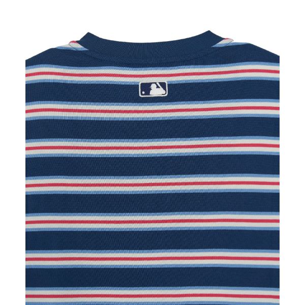 MLB Boston Red Sox Color Block Striped Long Sleeve Cotton Casual T-Shirt Unisex Tops 3ATSV0664-43NYM