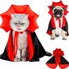 1pcs Halloween Pet Vampire Cape Stand Collar Cat Dog Cloak Witch Costume Party Lightweight Polyester Cloak Photo Props
