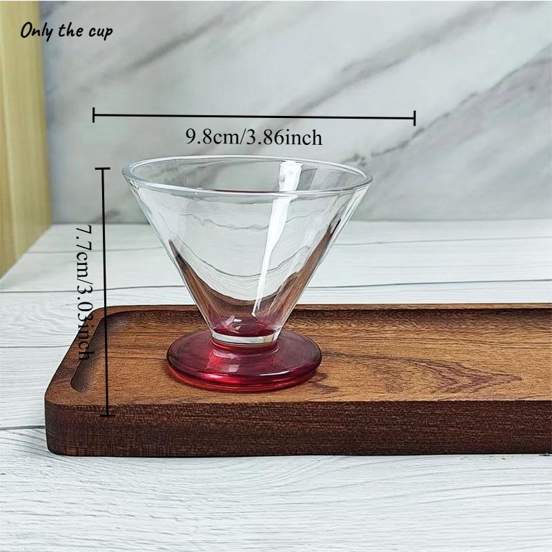 

1pcs High Appearance Niche Design Ice Cream American Coffee Glass Cup French Vintage Champagne High Foot Ice Cream Cup 101-200ml