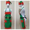 Elf Apron Cooking Aprons Kitchen Apron Christmas Apron and Hat Set Waitress Apron Christmas Elf Hat for Women Man