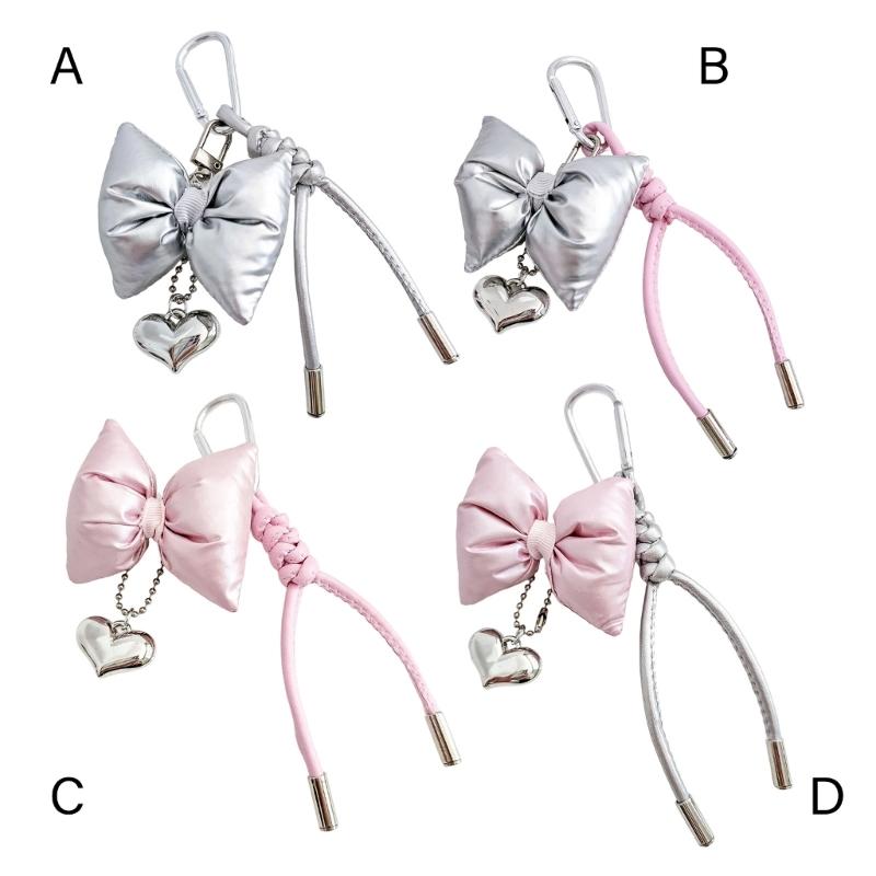 Stylish Heart Bowknot Keychain Pendant Suitable for Women's Handbags Phone Case Purses Adding Style to Your Accessories