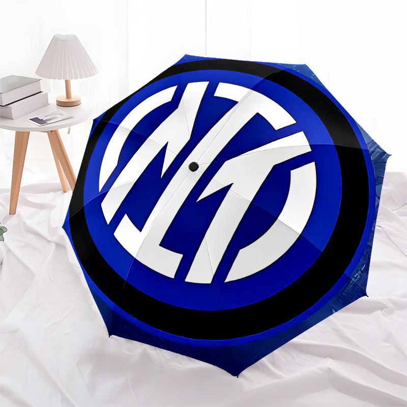 Inter Milan, Ombrello Portatile con Apertura e Chiusura Automatica, Struttura a 8 Stecche, Adatto per Uomini e Donne in Tutte le Stagioni, Regalo Perfetto