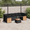 VidaXL Garden Lounge Set with Cushions 8 Pcs, Patio Sofas, Patio Furniture Set, Outdoor Furniture, Black 3227490