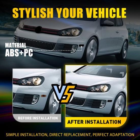 2X Smoked Lens Front Bumper Side Marker Light For 2010-2014 Volkswagen MK6 GTI V