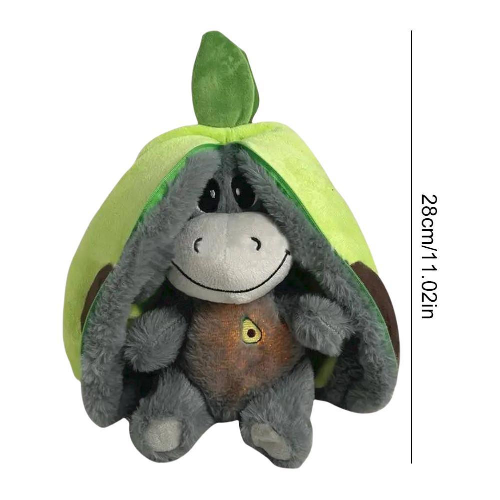 Breathing Stuffed Animal Comfort Doll with Realistic Breathing Motion and Lights Donkey Plush Doll for Kids Toy Birthday Gift