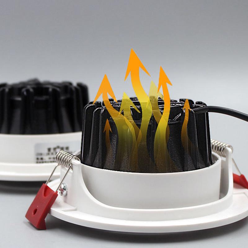 Dimmable LED Downlights 7W 9W Spot Lights 12W 15W AC90V-260V 5W 18W 24W COB Chip Recessed Ceiling Lamps For Home Illumination