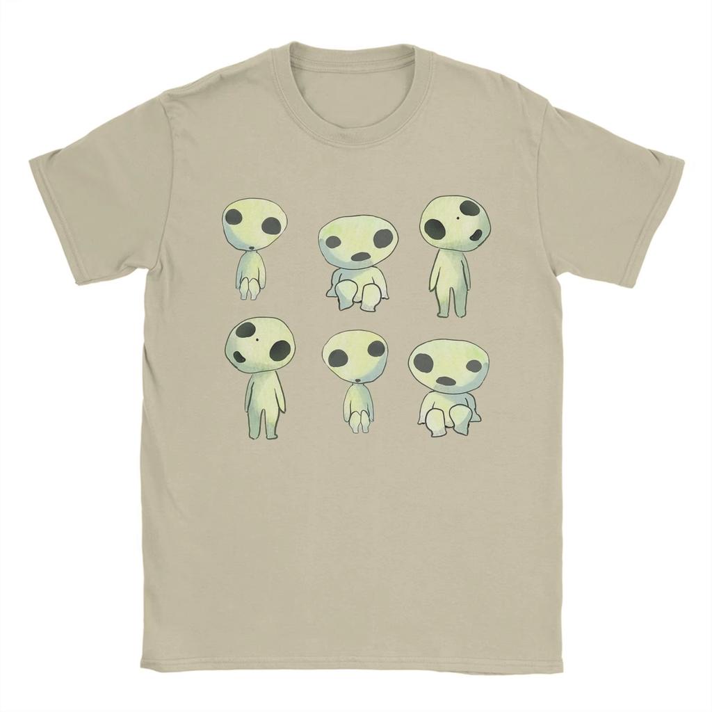 Princessed Kodama Mononoked TShirt Vintage Cotton Tee Shirt Round Neck Short Sleeve T Shirt Unique Clothes Yk Clothes