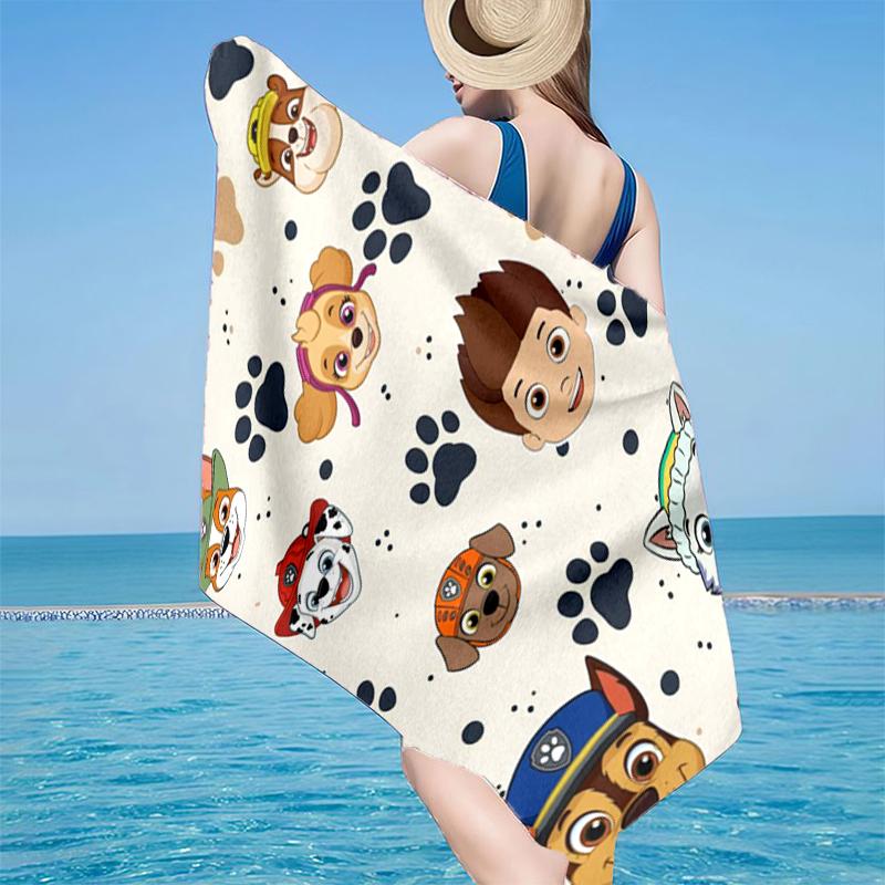 Dog Paw Adventure Beach Towel, Super Soft Microfiber, Gift for Her/Him, Birthday, for Pool, Beach, Travel, Home Decor Fan gifts