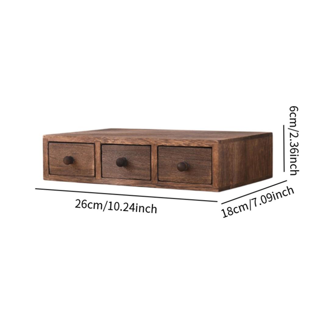 Wood Desktop Organizer Jewelry Holder, Versatile Cosmetic Organizer, Wood Tabletop Cabinet for Toiletries Notepads
