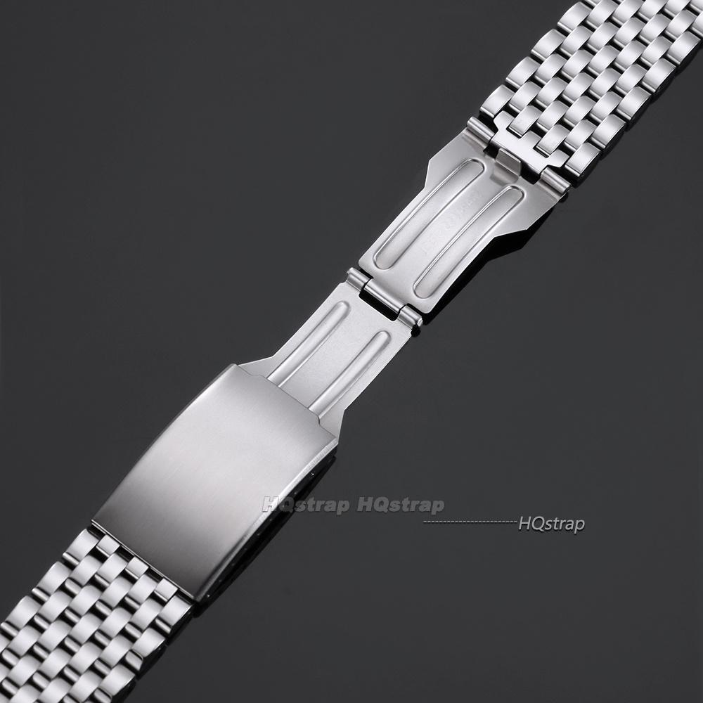 Premium Stainless Steel Watch Strap 20mm 22mm Universal Bracelet Metal Folding Buckle Business Replacement Wristband Accessories